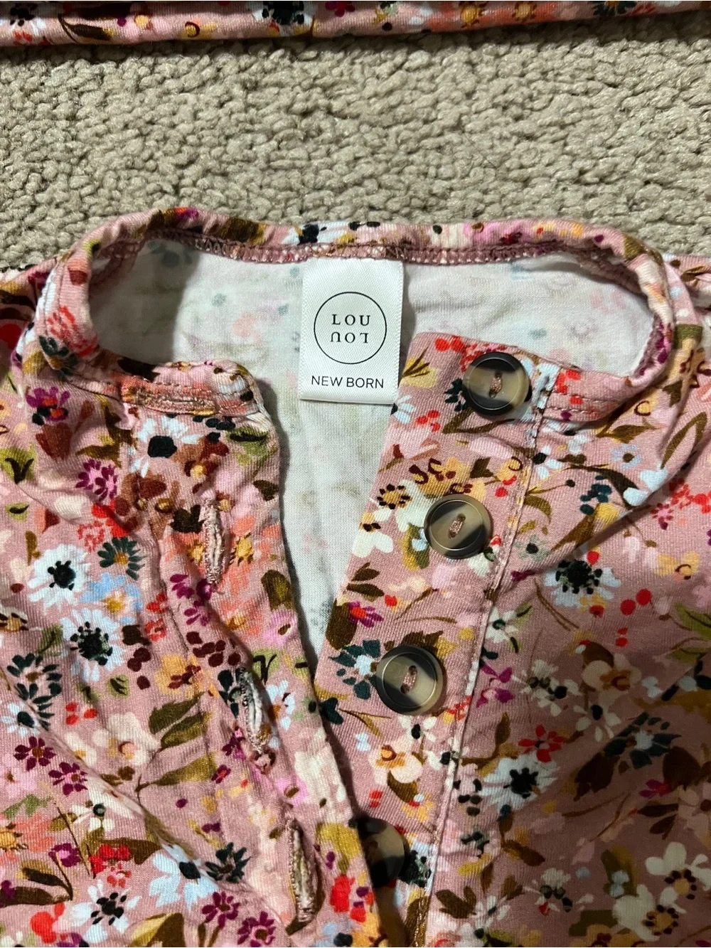 Lou Lou & Company Pink Floral Baby Romper & Matching Swaddle